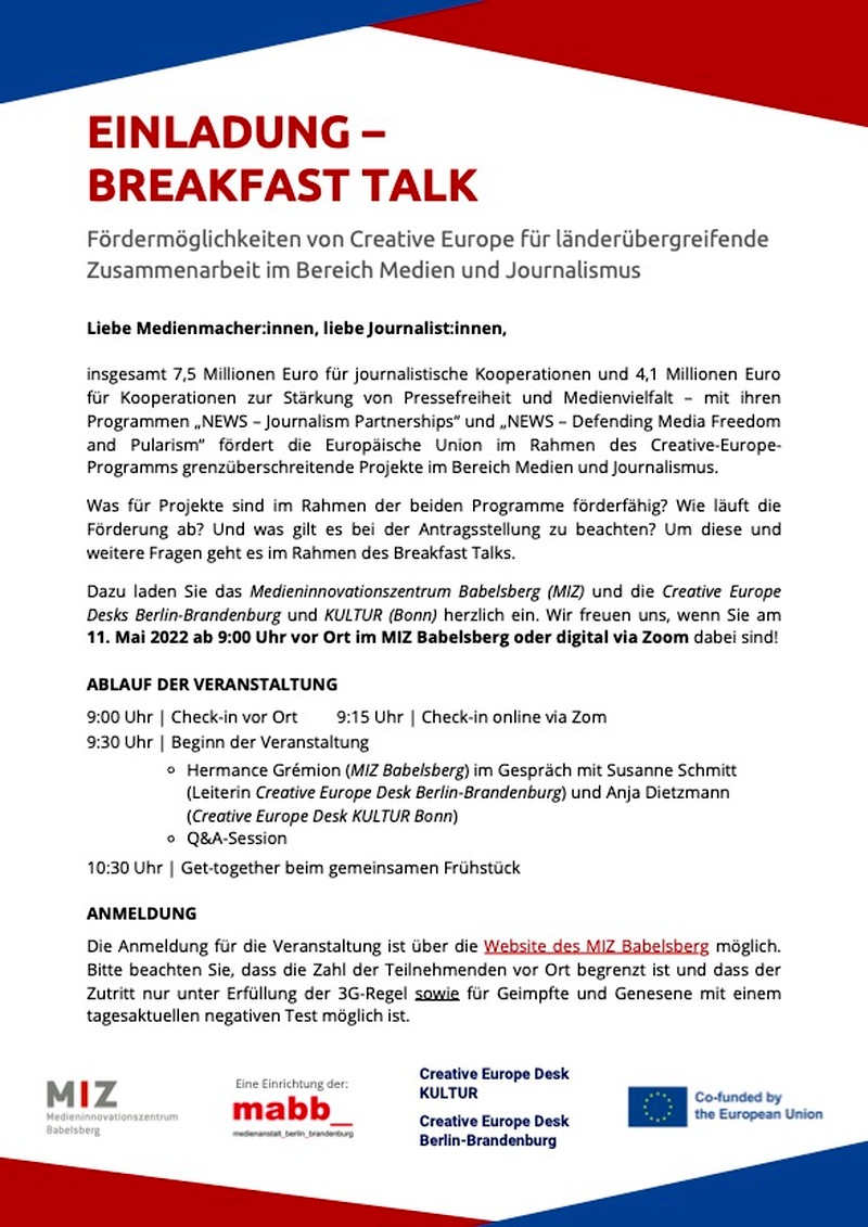 Informationsveranstaltung „Breakfast Talk“, Königs Wusterhausen
